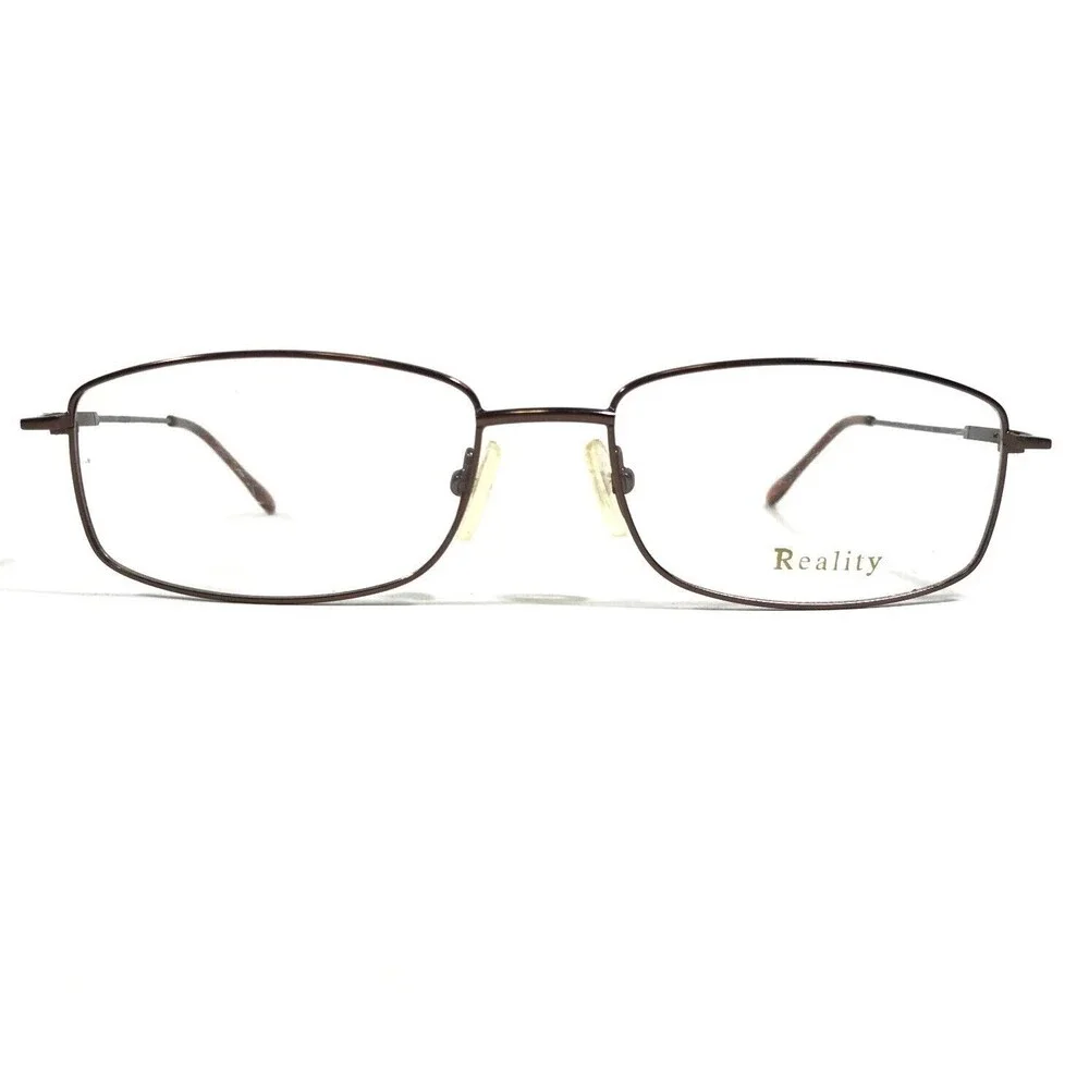 Reality R 3776 BROWN Eyeglasses Frames Rectangular Full Rim 56-17-145